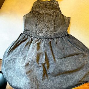 Neon Rose black/grey Mock Neck Skater Dress